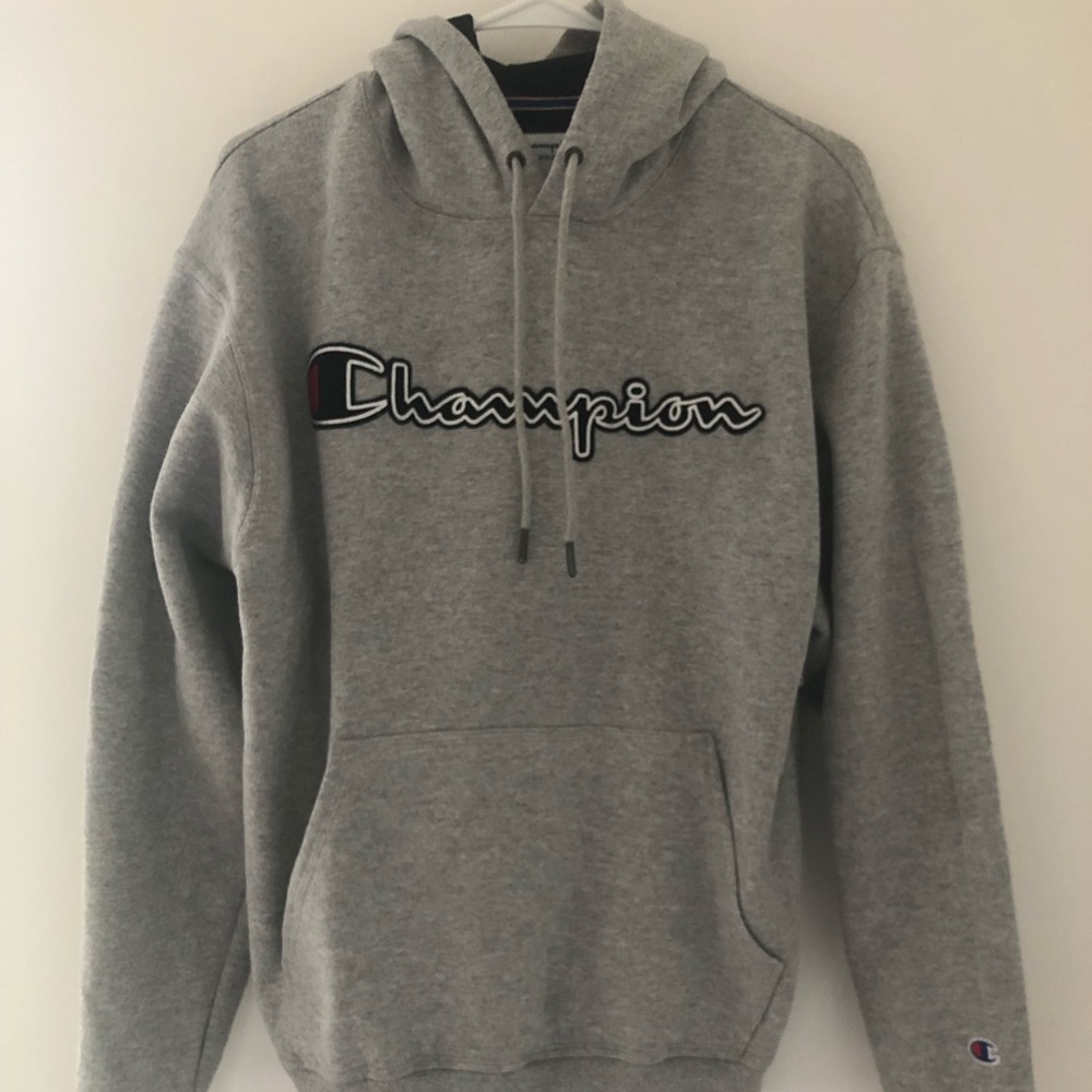 Grey champion hoodie sweatshirt